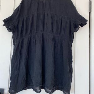 ZARA Black top/tunic in cotton gauze